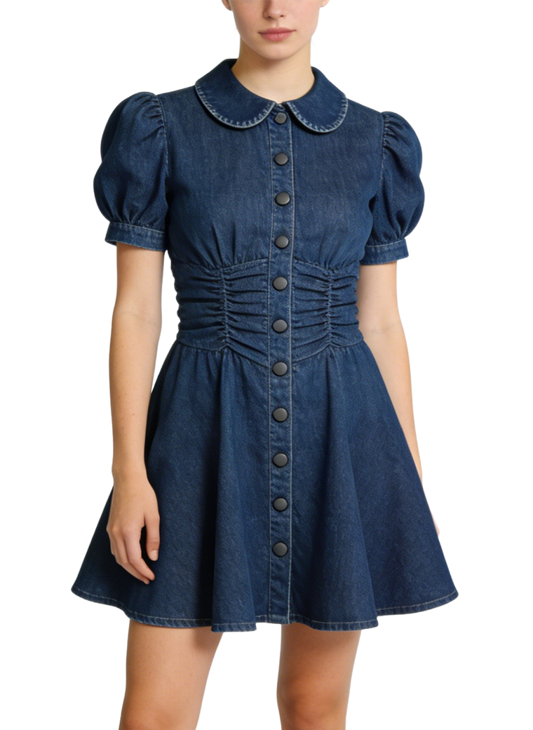 retro-peter-pan-collar-denim-casual-dress