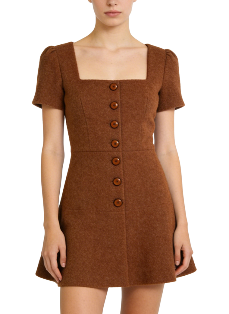 retro-square-neck-puff-sleeve-everyday-casual-dress