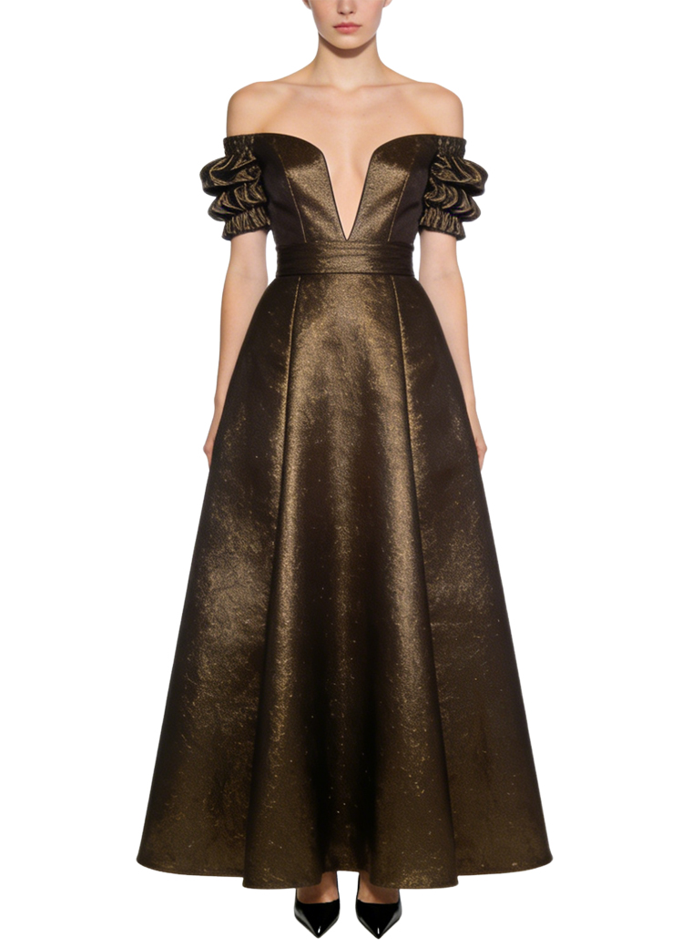 temperament-off-shoulder-flared-long-dress