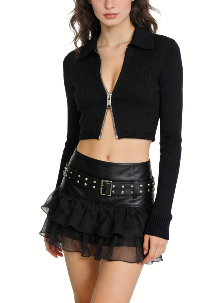 womens-ruffled-hem-high-waist-mini-skirt