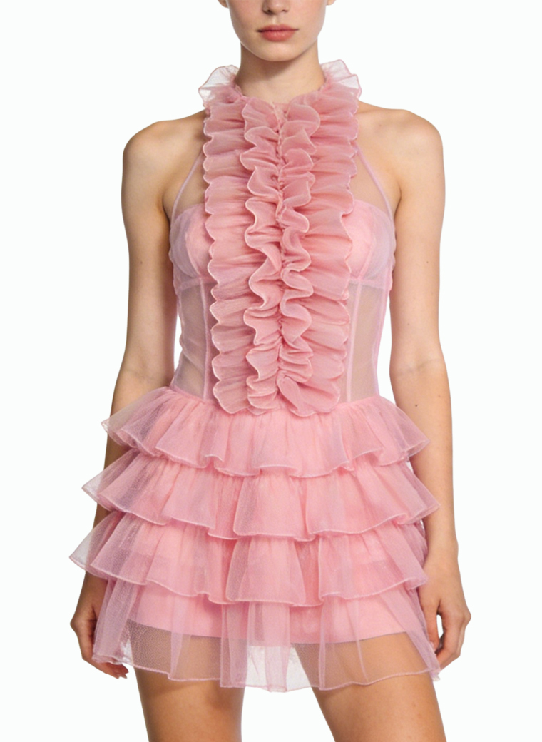 halter-mini-dress-elegant-party-dress