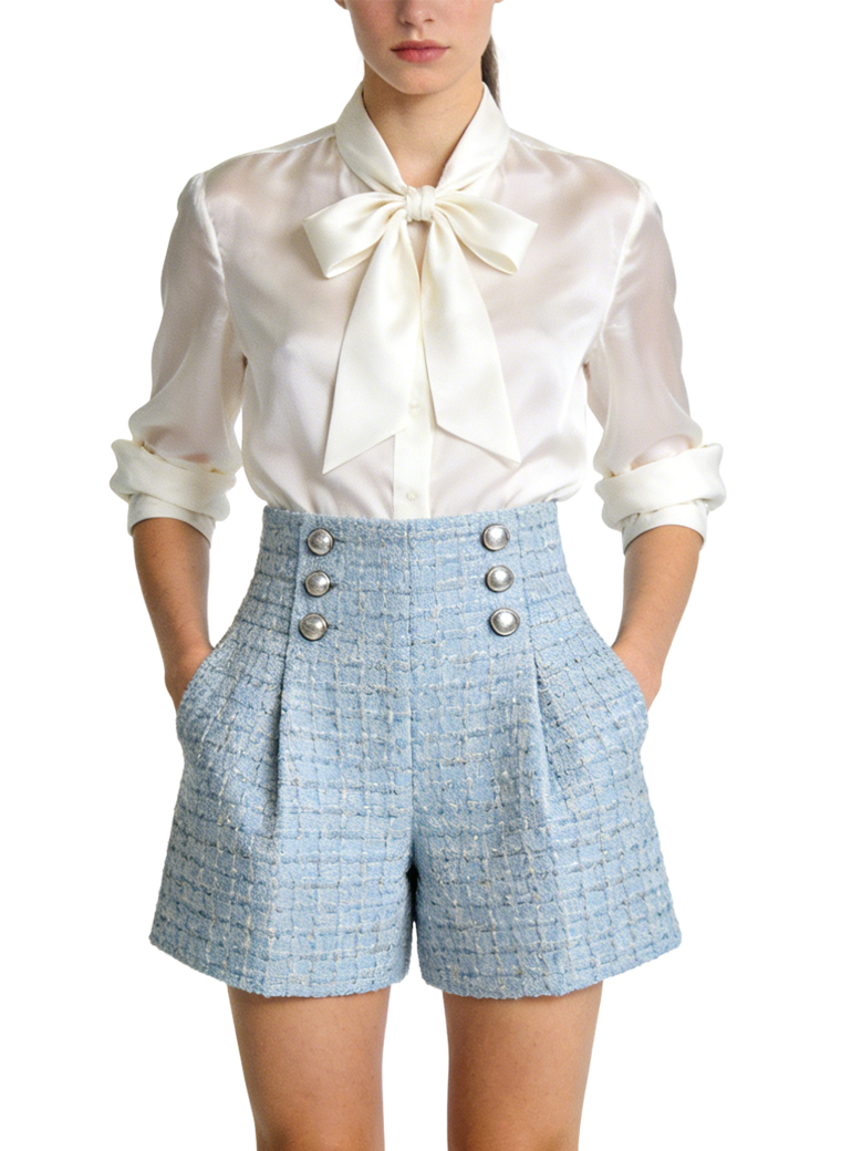 womens-elegant-plaid-pattern-shorts
