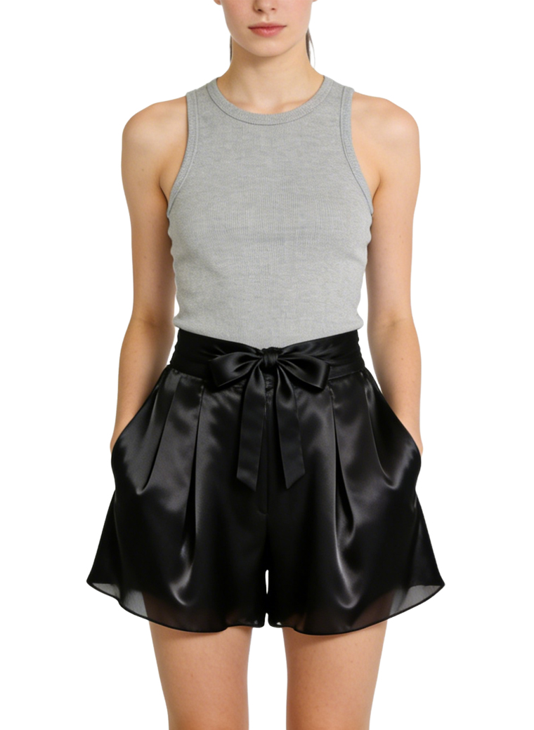 womens-satin-high-waist-flared-shorts