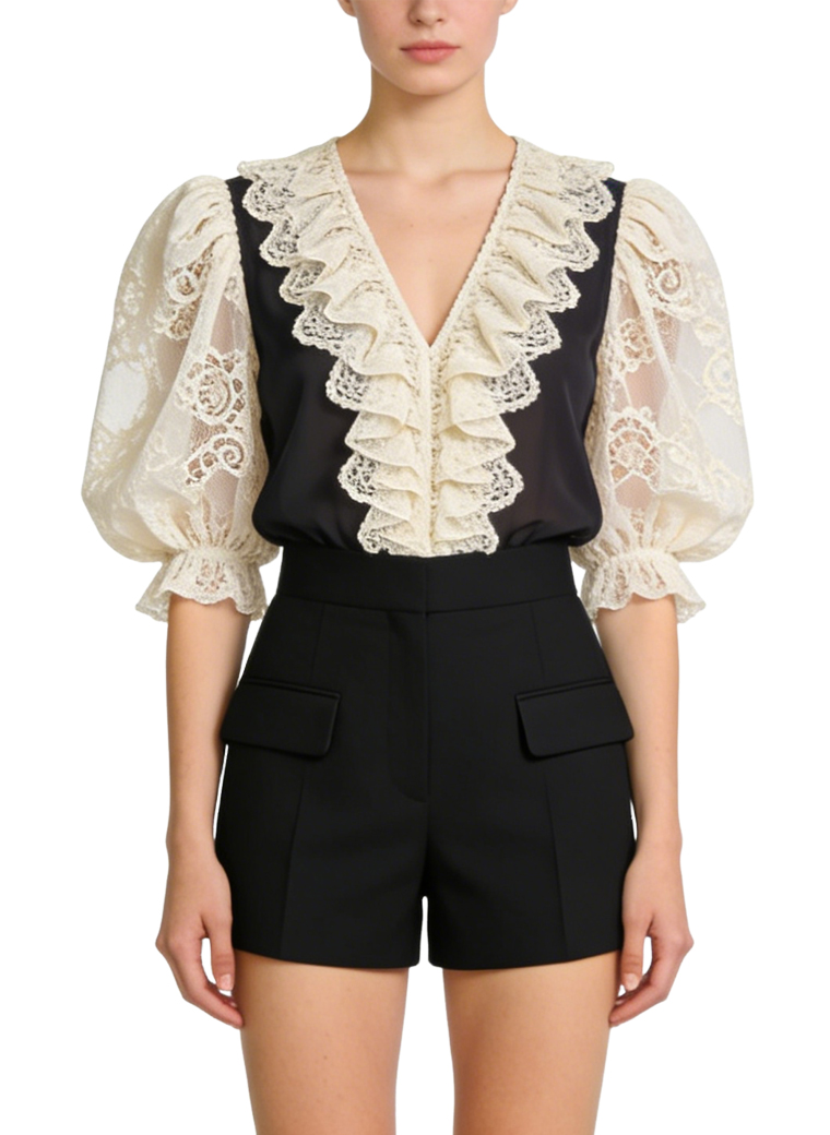 womens-lace-trim-puff-sleeve-short-sleeve-top