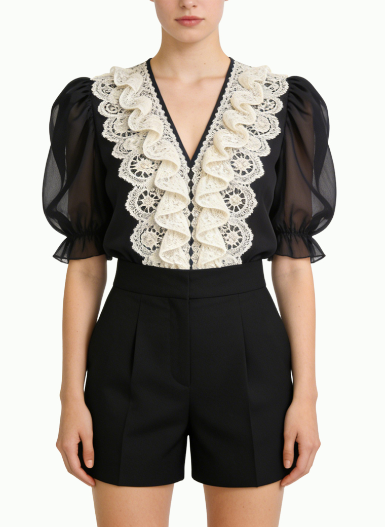 womens-puff-sleeve-short-sleeve-top