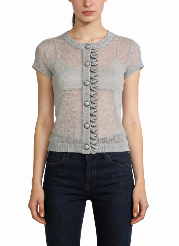 womens-sheer-button-front-fitted-short-sleeve-top