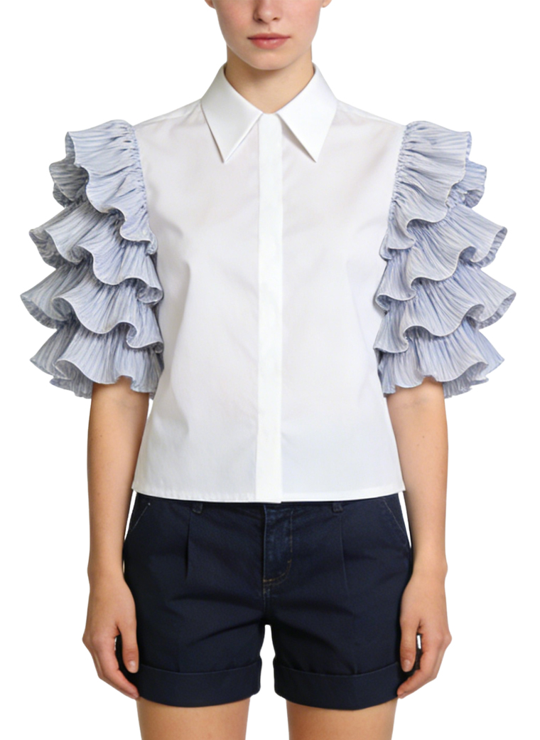 womens-layered-ruffled-puff-sleeve-button-down-top